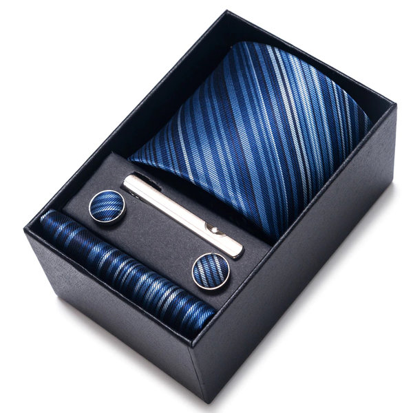Krawatte Set Blau gestreift